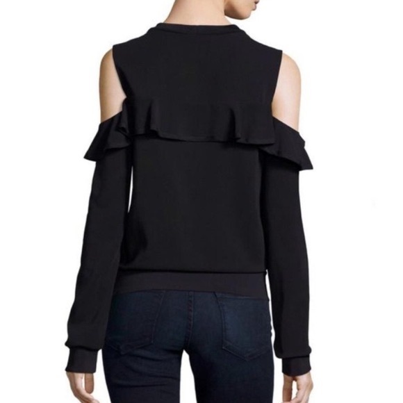 A.L.C. Lindsey Ruffle Cold Shoulder Top Black Women’s 0 - Picture 2 of 16